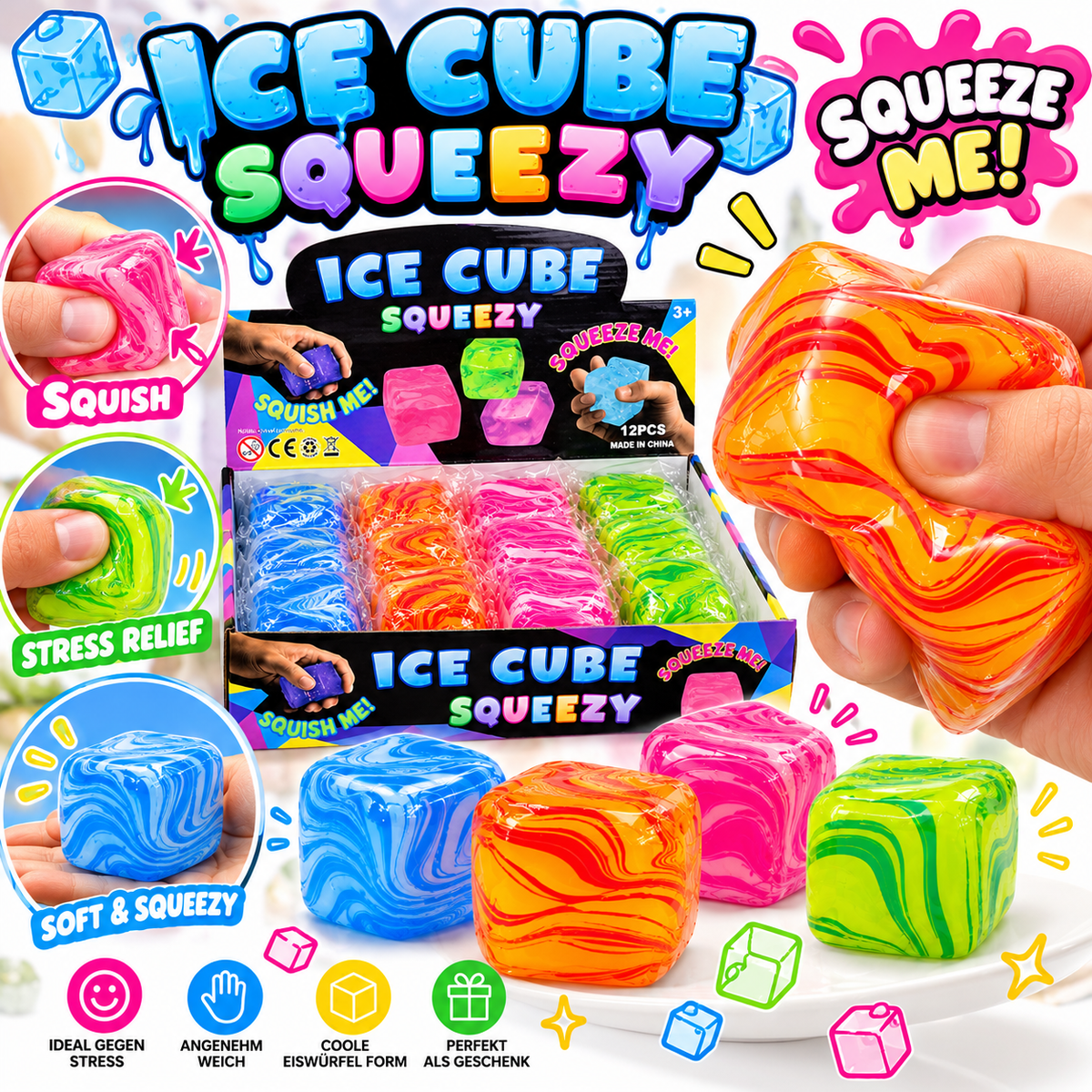 Squishy Ice Cube 5cm Eiswürfel
