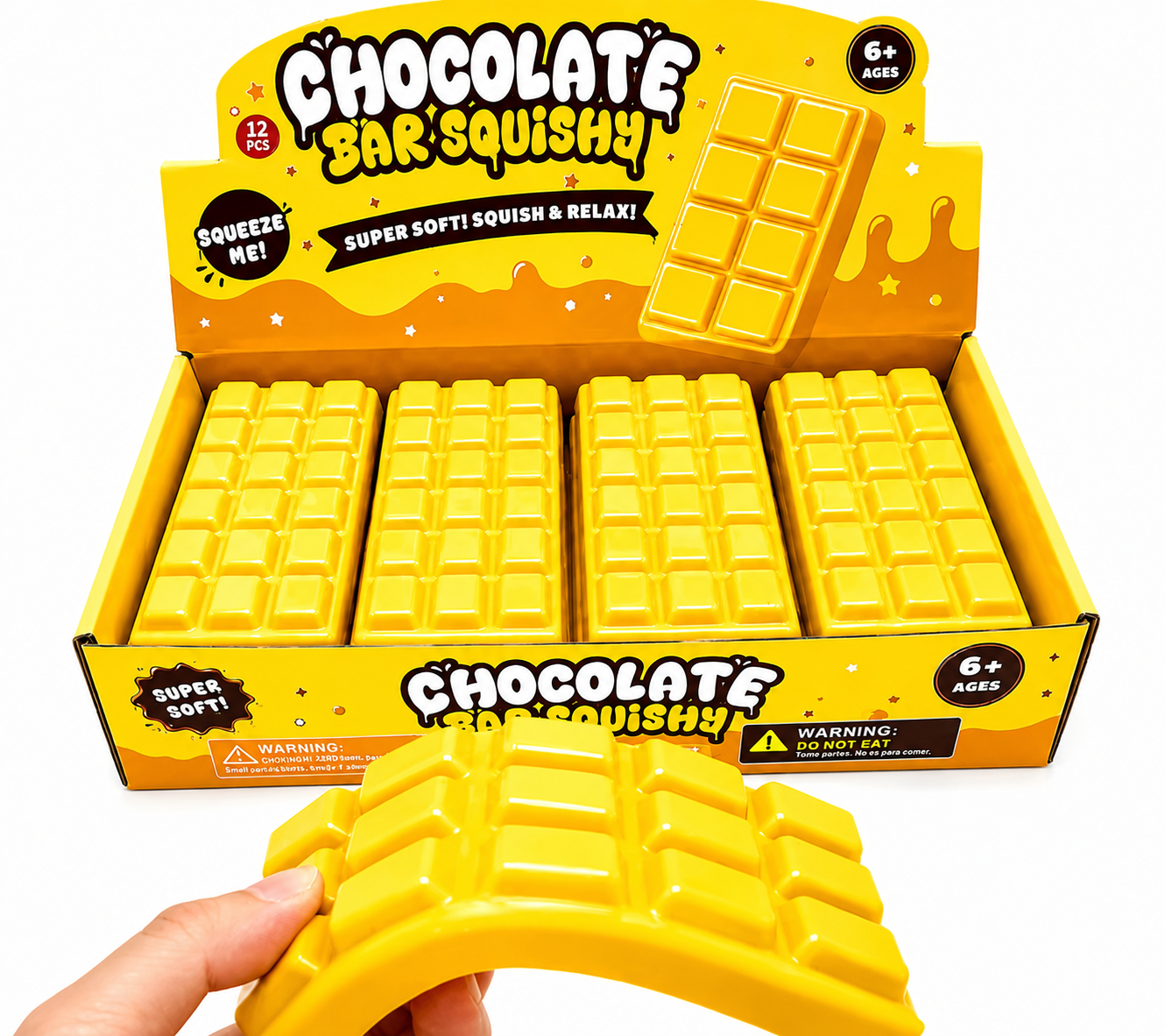 Squishy gelbe Schoko Tafel-Anti Stress Quetsch Schokolade Gelb