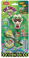 Dr. Sour Blister Twist & Turn Pop 17 g – Saurer Lutscher mit Dip-Pulver