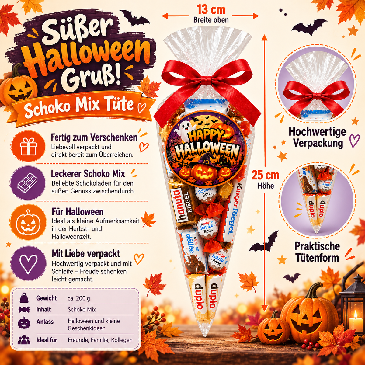 Schoko Bons Geschenk-Tüte – Happy Halloween