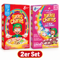 Lucky Charms 2er Set – Classic & Cotton Candy Cerealien mit Marshmallows | 597 g