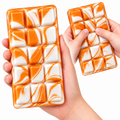 Squishy Schokoladentafel Orange-Weiß – marmoriertes Fidget Toy