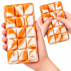 Squishy Schokoladentafel Orange-Weiß – marmoriertes Fidget Toy