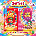 Lucky Charms 2er Set – Classic & Cotton Candy Cerealien mit Marshmallows | 597 g