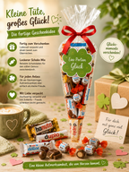 Schokolade Mix Tüte – Eine Portion Glück | Fertiges Geschenk | Candy & Bar