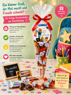 Schokolade Mix Tüte zur Einschulung | Geschenk zum Schulstart | Fertig verpackte Schoko Geschenkidee | Candy & Bar