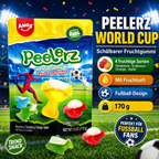 AMOS Peelerz World Cup Gummy Mix 170 g – abziehbare Fruchtgummis in Fußballform