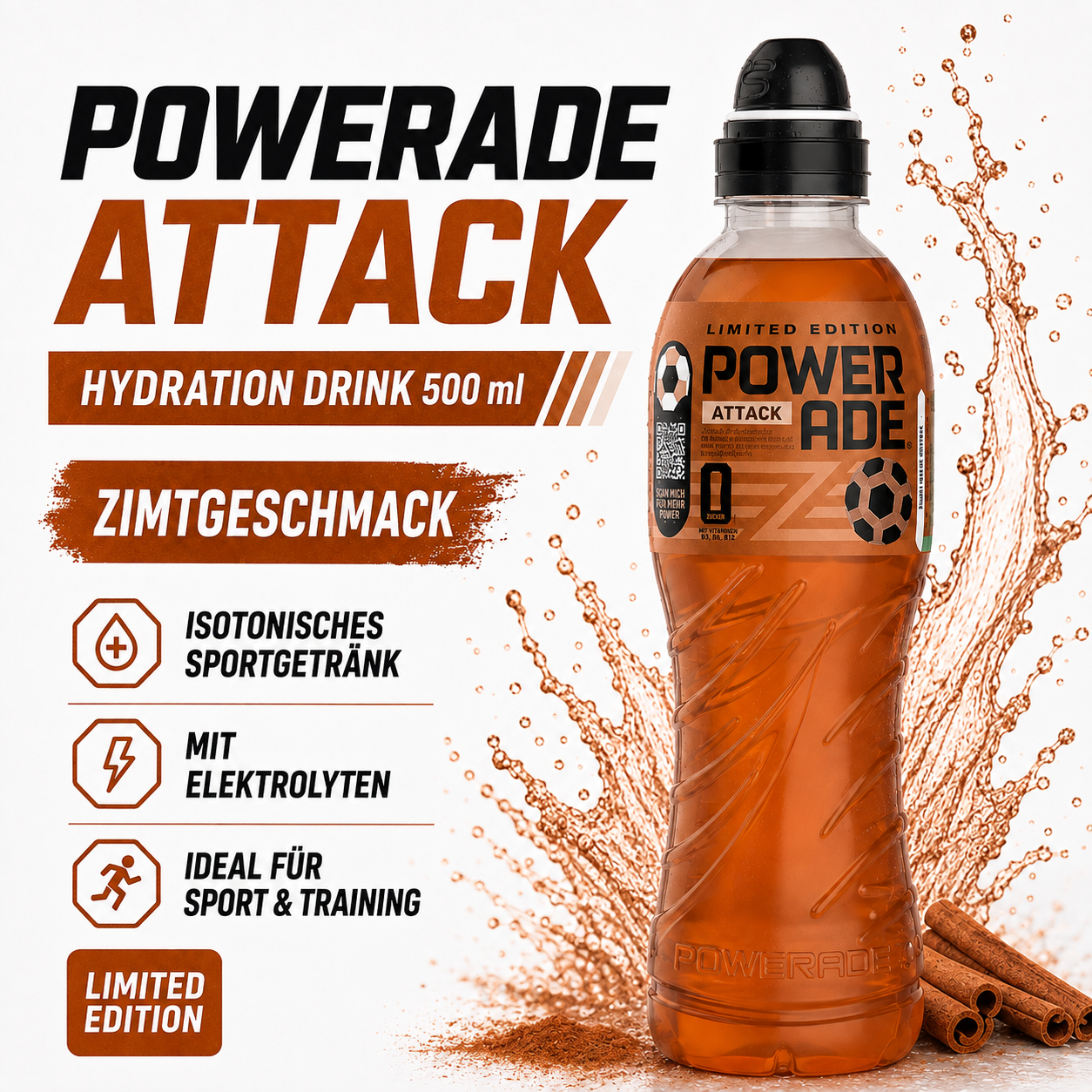 Powerade Playstyles Attack Limited Edition 500 ml – Zimtgeschmack