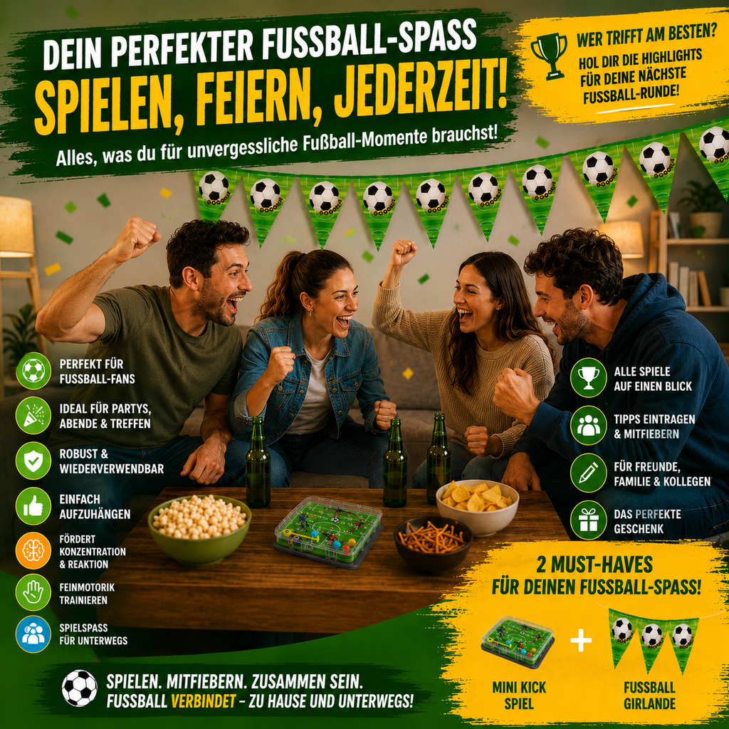 Fußball Fan Snack Box – inkl. Fußball Girlande