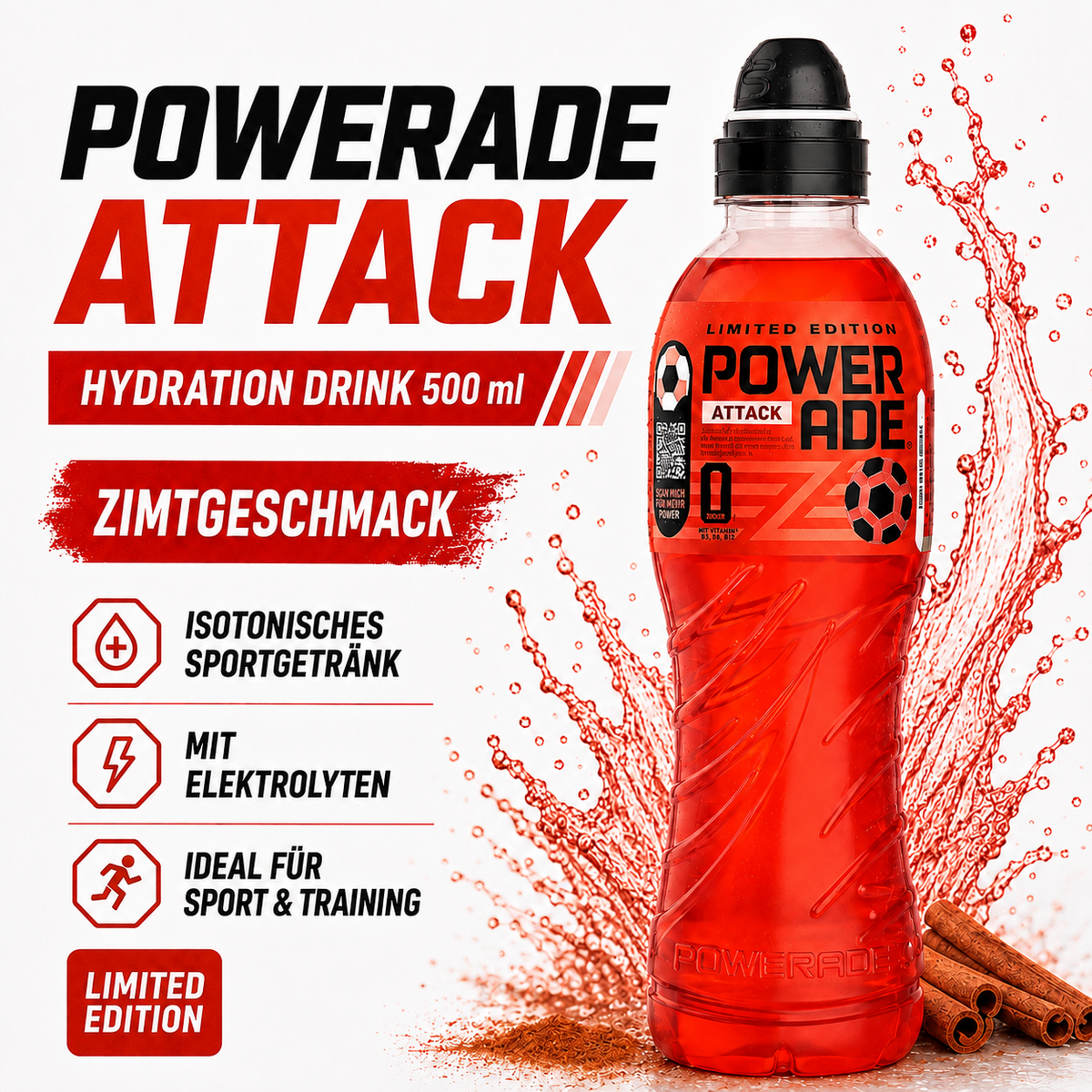 Powerade Playstyles Attack Limited Edition 500 ml – Zimtgeschmack