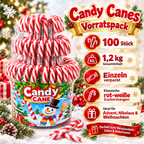 Candy Canes 100 Stück – Rot-Weiße Zuckerstangen für die Weihnachtszeit