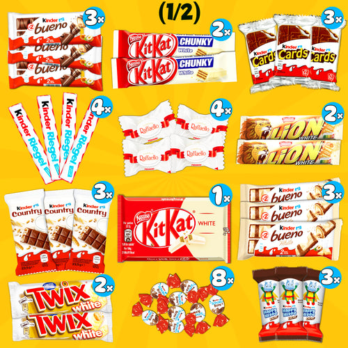 Mega XXL Schokobox | Über 60 Schokoladen & Schokoriegel | Leckeres Geschenk für Schokoladenliebhaber | Kinderschokolade, Duplo, Kitkat und mehr | Halloween Mix | Candy & Bar ®
