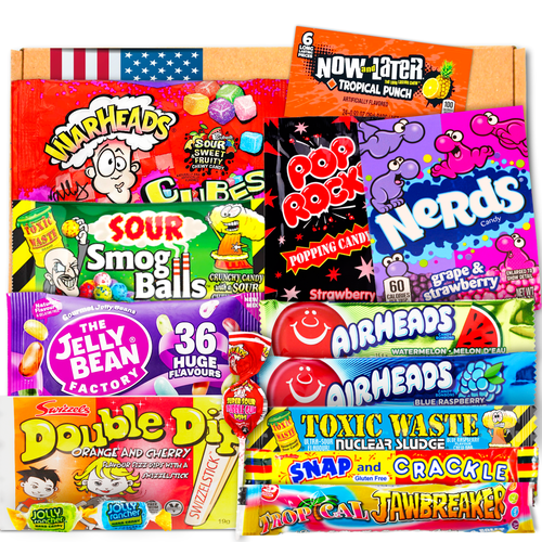 Amerikanische Süßigkeiten Box | USA American Candy Box | USA Import | Geschenkbox zum Geburtstag | Trick or Treat Süßigkeiten | Urlaub