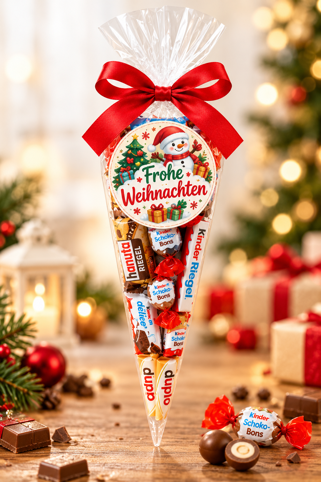 Schokolade Mix Geschenk-Tüte – Frohe Weinachten