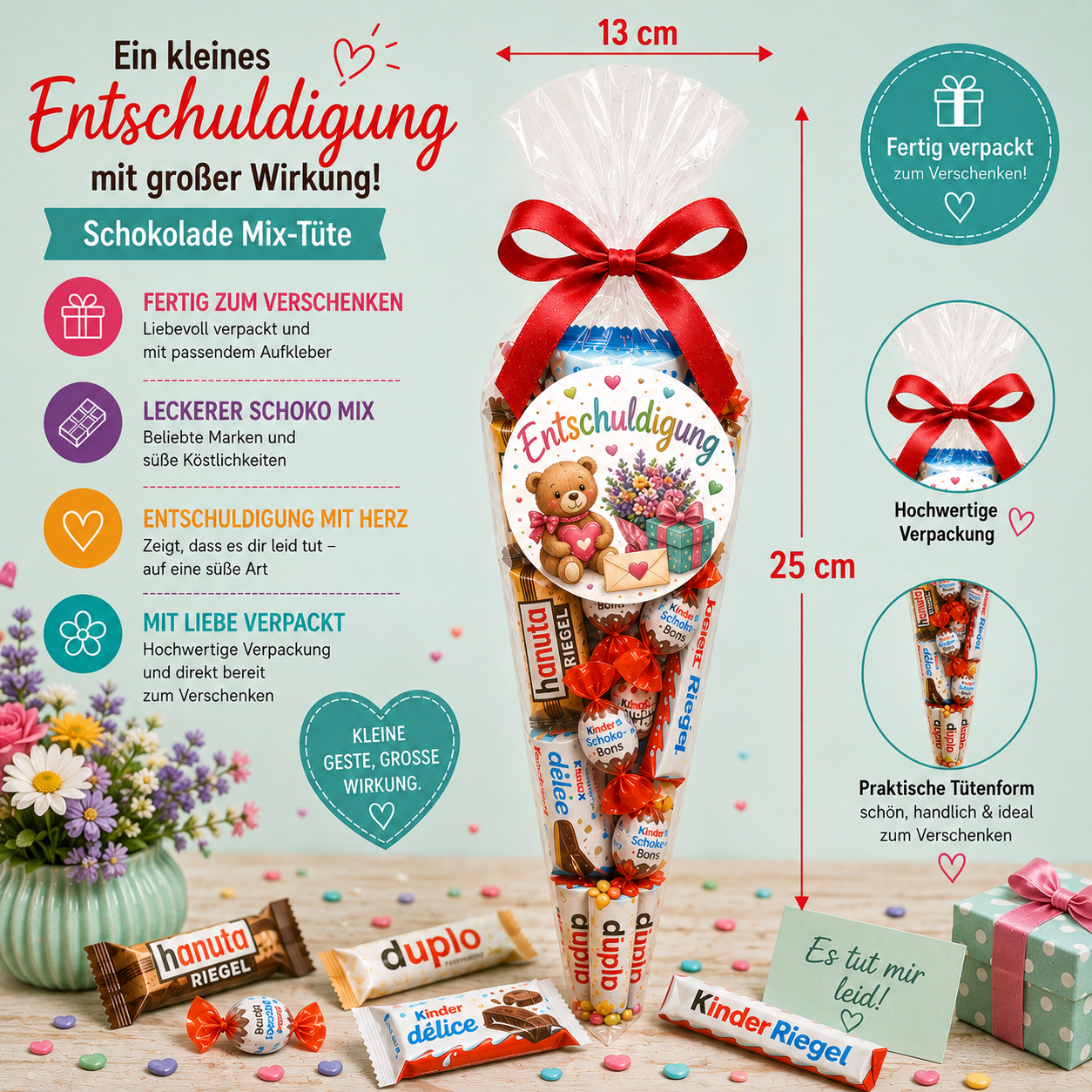 Schokolade Mix Geschenk-Tüte – Entschuldigung