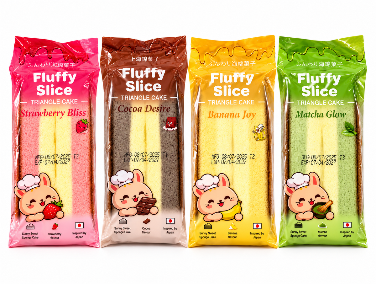 Fluffy Slice Triangle Cake 4er Set - Alle 4 Sorten
