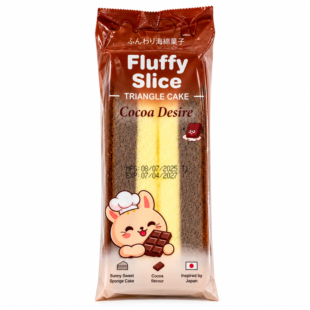 Fluffy Slice Triangle Cake - Chocolate