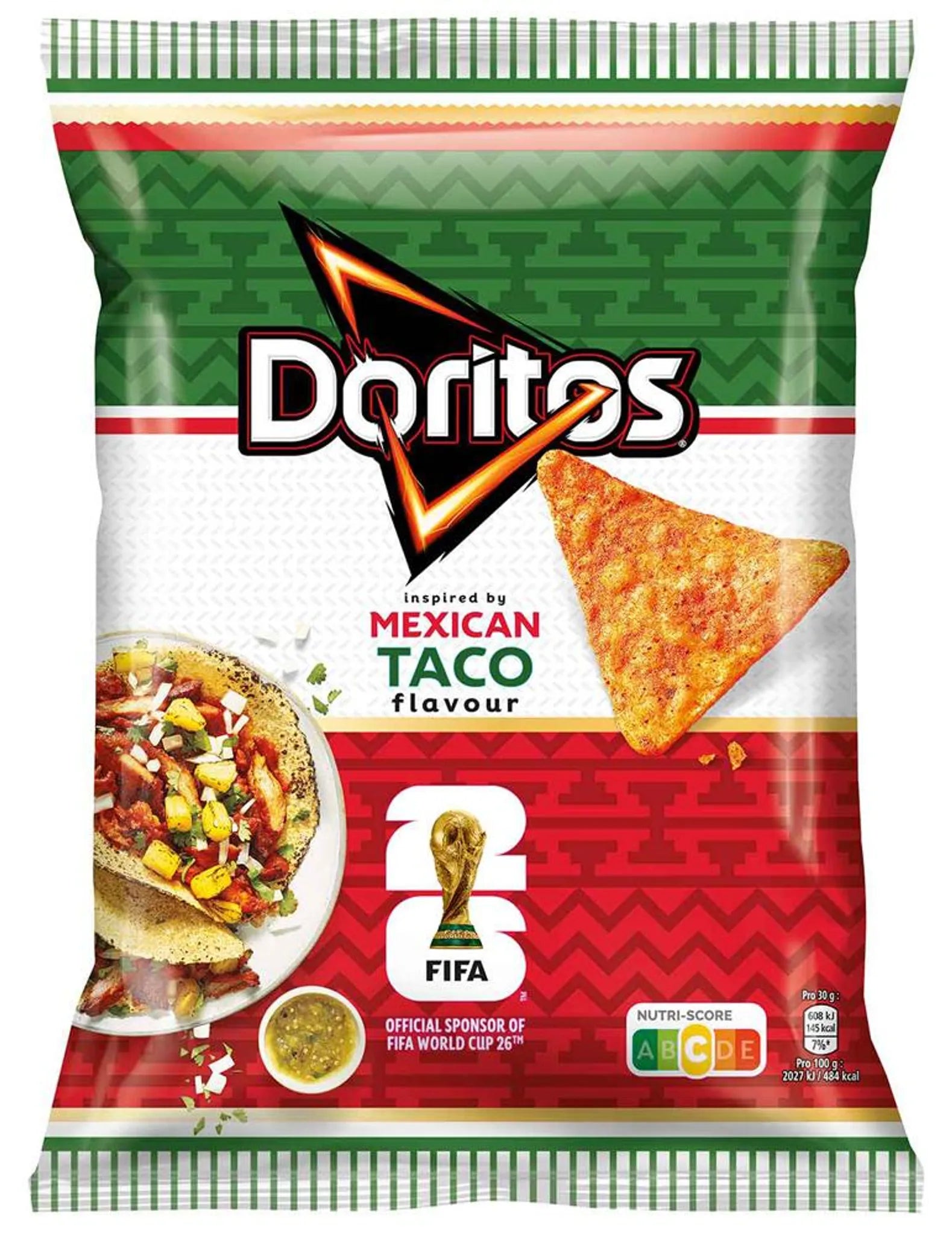 Doritos Mexican Taco Flavour 110 g – Würzige Tortilla Chips | FIFA World Cup 26 Edition