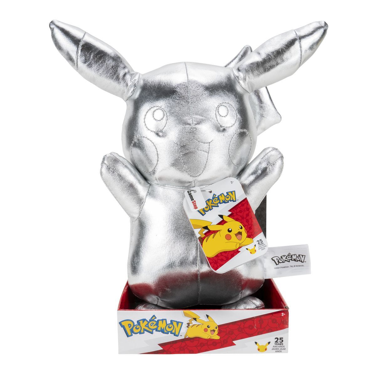 Pokémon Plüsch - 25 Jahre Pikachu Silber 30 cm